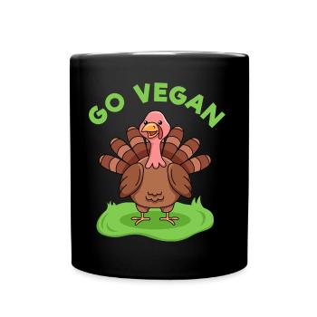 Design de dinde pour les fiers végétaliens - Mug uni - noir - Devant