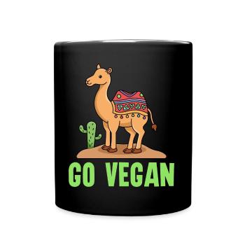 Camel animal design for proud vegans - Full Colour Mug - black - Front