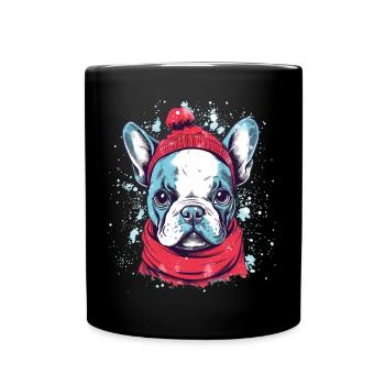 Noël du bouledogue français - Mug uni - noir - Devant