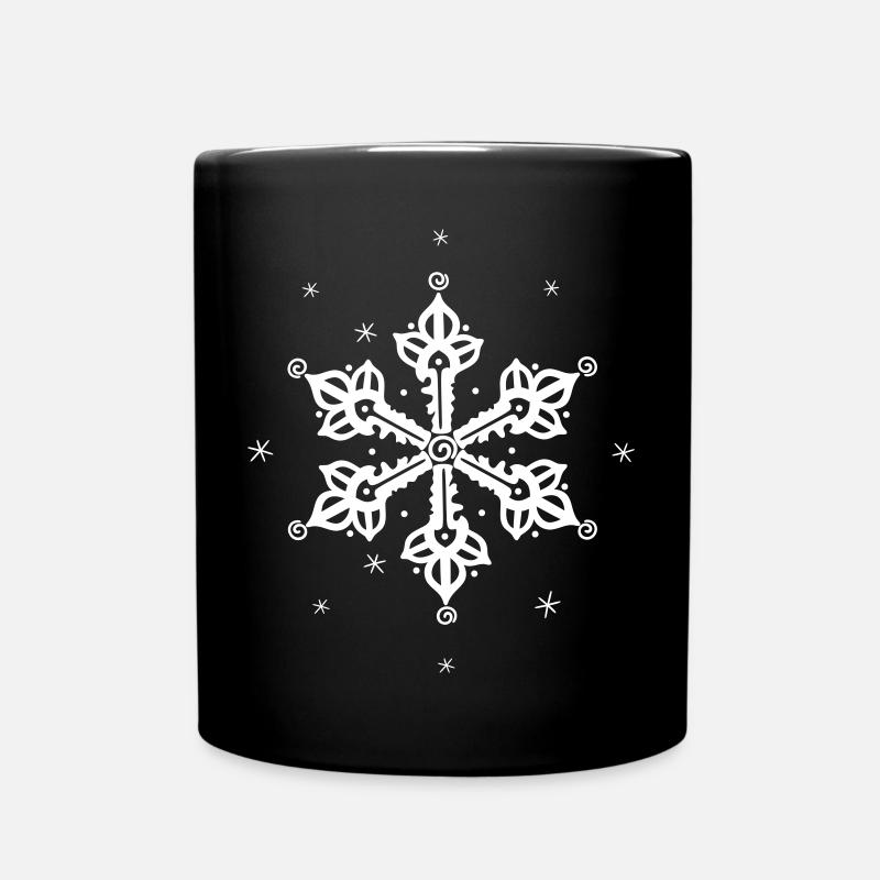 Schneeflocke Winter Eis Schnee - Tasse einfarbig - Schwarz