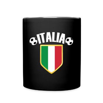 Italia Italy Crest Fan de football - Mug uni - noir - Devant