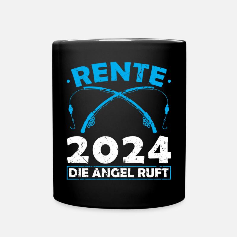 Rente 2024 die Angel Ruft - Tasse einfarbig - Schwarz
