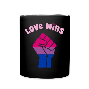 L’amour gagne le poing de la fierté bisexuelle pour l’égalité - Mug uni - noir - Devant
