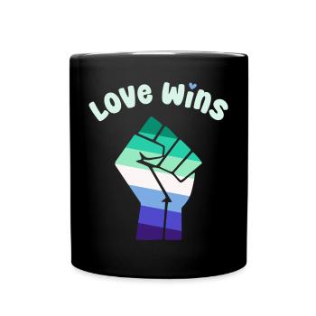 L’amour remporte la conception du poing de la Gay Pride pour l’égalité - Mug uni - noir - Devant