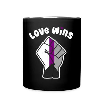 Love Wins Demisexual Pride for Equality - Full Colour Mug - black - Front