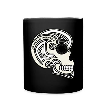 Tag der Toten Dia de Muertos Halloween Leben Tod - Tasse einfarbig - Schwarz - Vorne