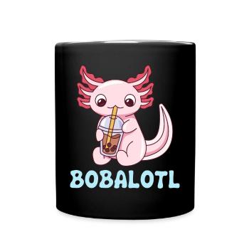 Bobalotl Pun Design for Axolotl Lovers - Full Colour Mug - black - Front