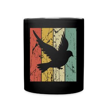 Retro-Taubenform-Design für Taubenliebhaber - Tasse einfarbig - Schwarz - Vorne