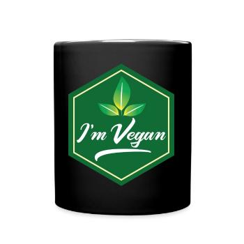 I'm Vegan Design for Proud Vegans - Full Colour Mug - black - Front