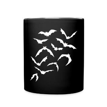 Halloween Bat Night Flight Silhouette - Full Colour Mug - black - Front
