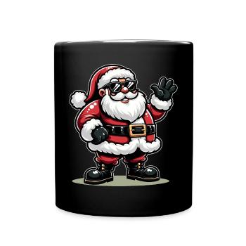 Santa Claus with Sunglasses Xmas Costume - Full Colour Mug - black - Front
