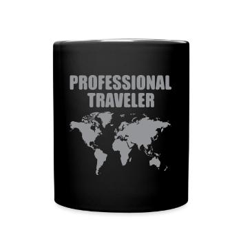 Carte du monde des voyageurs professionnels - Mug uni - noir - Devant