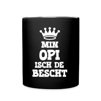 Min Opi isch de bescht Opa Schweiz Grosspapi - Tasse einfarbig - Schwarz - Vorne