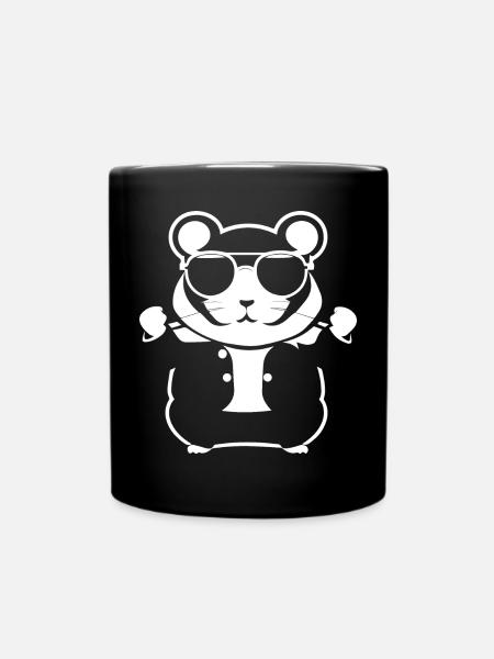 Funny Hamster with Sunglasses Hamsters - Full Colour Mug - black
