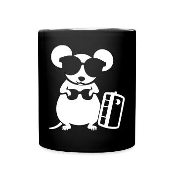 Funny Fancy Rats with Sunglasses Pet Rat - Full Colour Mug - black - Front