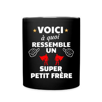 Super Frère Illustration Motivante - Mug uni - noir - Devant