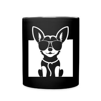 Funny Chihuahua wearing Sunglasses Chihuahuas - Full Colour Mug - black - Front