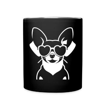 Funny Chihuahua wearing Sunglasses Chihuahuas - Full Colour Mug - black - Front