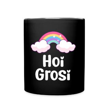 Hoi Grosi Hallo Oma Schweiz Schweizer Oma - Tasse einfarbig - Schwarz - Vorne