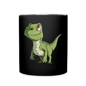 Cute Cartoon Dinosaur - Full Colour Mug - black - Front