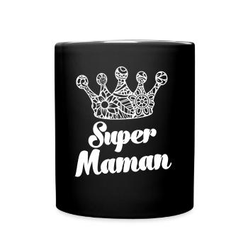Super Mama Frankreich Mama Schweiz - Tasse einfarbig - Schwarz - Vorne