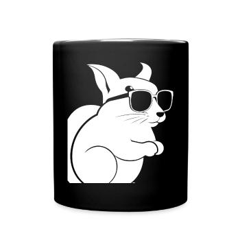 Funny Squirrel Wearing Sunglasses Squirrels - Full Colour Mug - black - Front