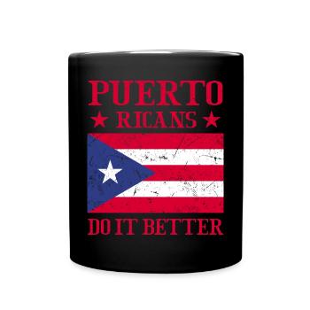 Puerto Rico Flagge | Puerto Ricaner Geschenkideen - Tasse einfarbig - Schwarz - Vorne