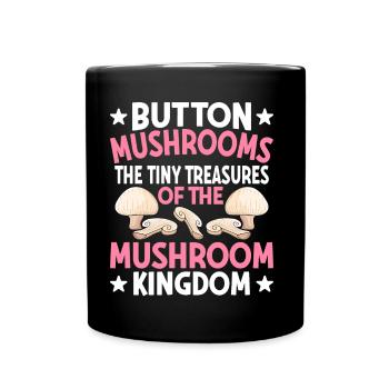 Champignons- Mushrooms Gifts- Pilze Geschenkidee - Tasse einfarbig - Schwarz - Vorne