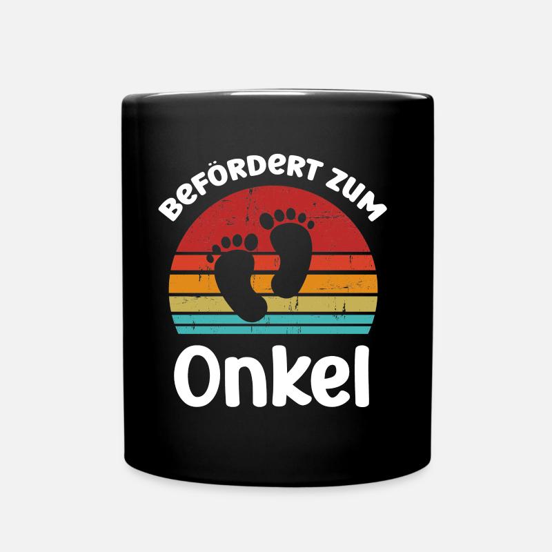Befördert zum Onkel Du wirst Onkel - Tasse einfarbig - Schwarz