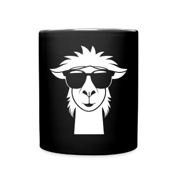 Funny Llama Wearing Sunglasses Cool Llamas - Full Colour Mug - black - Front