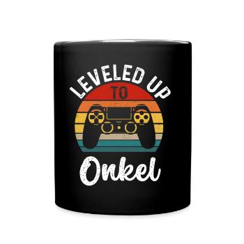 Befördert zum Onkel Du wirst Onkel - Tasse einfarbig - Schwarz - Vorne