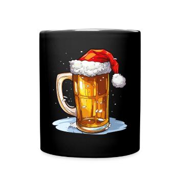 Weihnachten Bier Weihnachtsbier Prost Lustig Humor - Tasse einfarbig - Schwarz - Vorne