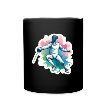 Coloured fencing - Full Colour Mug - black - Front