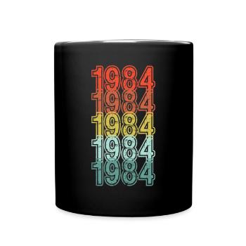 Mon année - 1984 - Cadeau d’anniversaire - Mug uni - noir - Devant