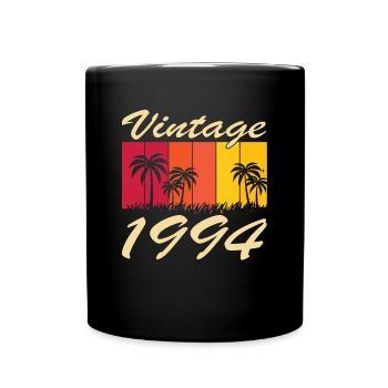 Jahrgang 1994 - sonnige Palmen - 1994 Geburtstag - Tasse einfarbig - Schwarz - Vorne