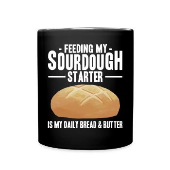 Brot backen - Tasse einfarbig - Schwarz - Vorne