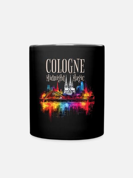 Köln Kölner Dom Deutschland Stadt Skyline Nacht - Tasse einfarbig - Schwarz