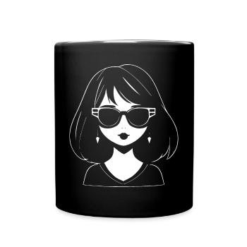 Cute Anime Girl Gothic Manga Fairytale Sunglasses - Full Colour Mug - black - Front