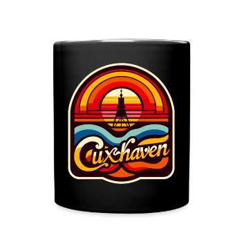 Unser Cuxhaven - Kugelbake - 70s Edition - Tasse einfarbig - Schwarz - Vorne