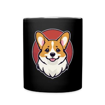 Corgi - Tasse einfarbig - Schwarz - Vorne