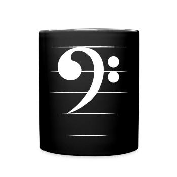 bassschlüssel Bassgitarre Bassist Musiker Symbol - Tasse einfarbig - Schwarz - Vorne