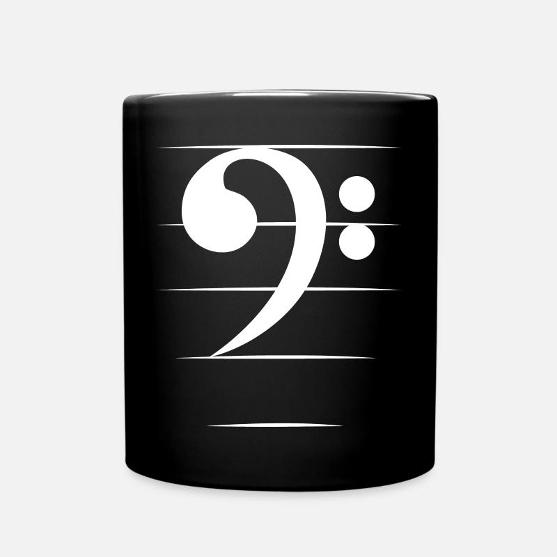 clé de basse basse guitare bassiste musicien icône - Mug uni - noir