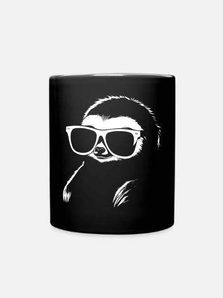 Sloths Anime Sloth Manga Sloth Sunglasses - Full Colour Mug - black