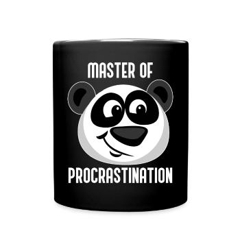 Panda Lazy Panda Ours Maître de la procrastination - Mug uni - noir - Devant