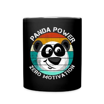 Panda Power Zero Motivation - Tasse einfarbig - Schwarz - Vorne