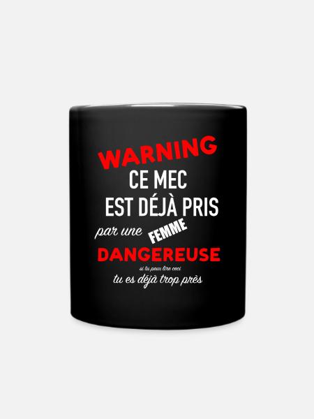 Humour homme couple femme jalouse saint valentin - Mug uni - noir
