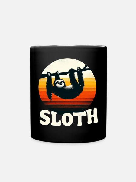 Sunset Sloth - Full Colour Mug - black
