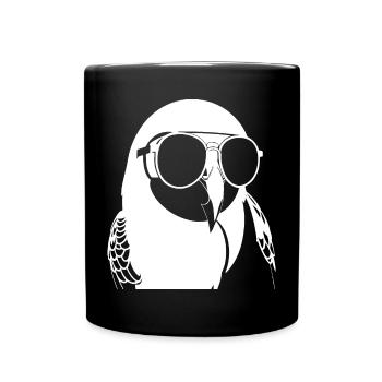 Lustiger Vogel mit Sonnenbrille Cool Bourke's Parak - Tasse einfarbig - Schwarz - Vorne