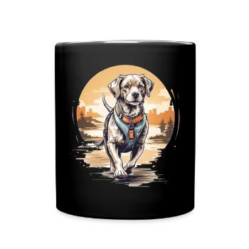 Logo de chien - Mug uni - noir - Devant