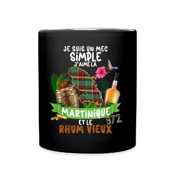 Homme Mec Simple Rhum Vieux Et Martinique 972 - Mug uni - noir - Devant